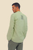 Shirt in cotton with contrast color stitching